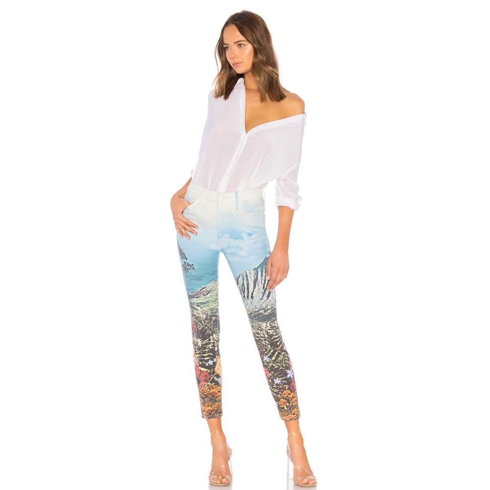 Rare MOTHER Looker Jean In Day in Paradise Print